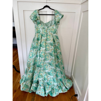 NEW NWT Mac Duggal 68276 Bubble Hem Square Neck Dress Spring Green Size 16