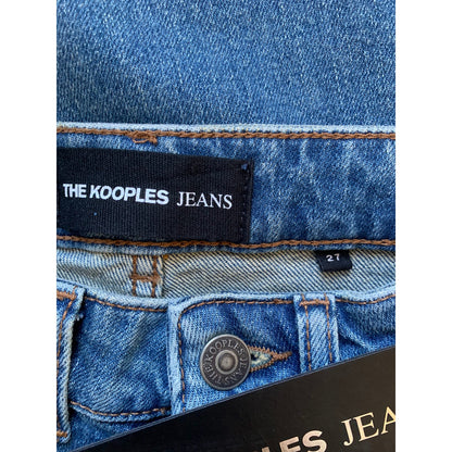 The Kooples Jeans in Blue Denim Size 27 Button Fly Skinny Leg Whiskered Pockets