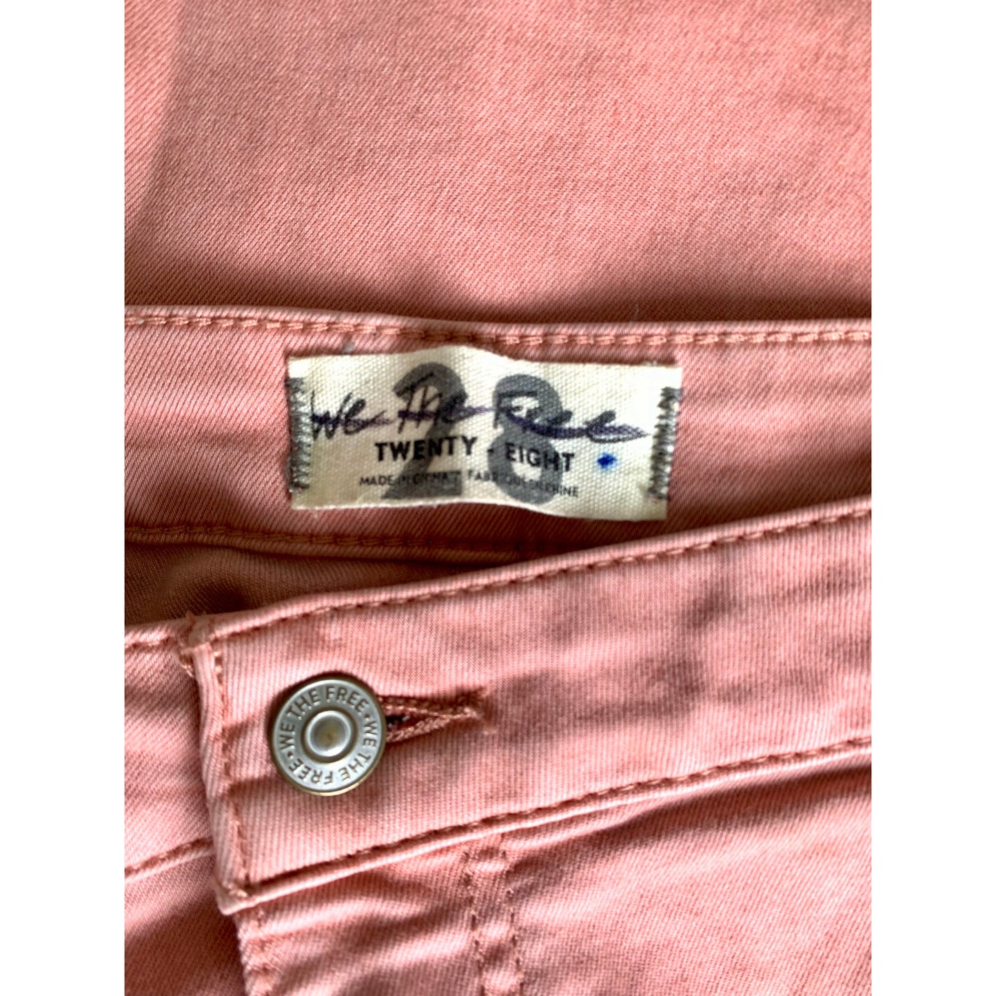 Free People Crop Flare Jeans in Pink Size 28 Denim High Rise Pockets Stretch