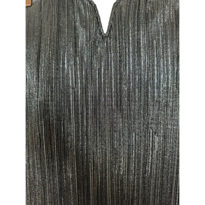 Show Me Your Mumu  Metallic Pleated Strapless Maxi Dress Large V-Notch Gown