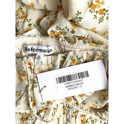 Reformation Morris Mini Dress in Adagio Floral Sz 12 Long Sleeve Pullover Lined