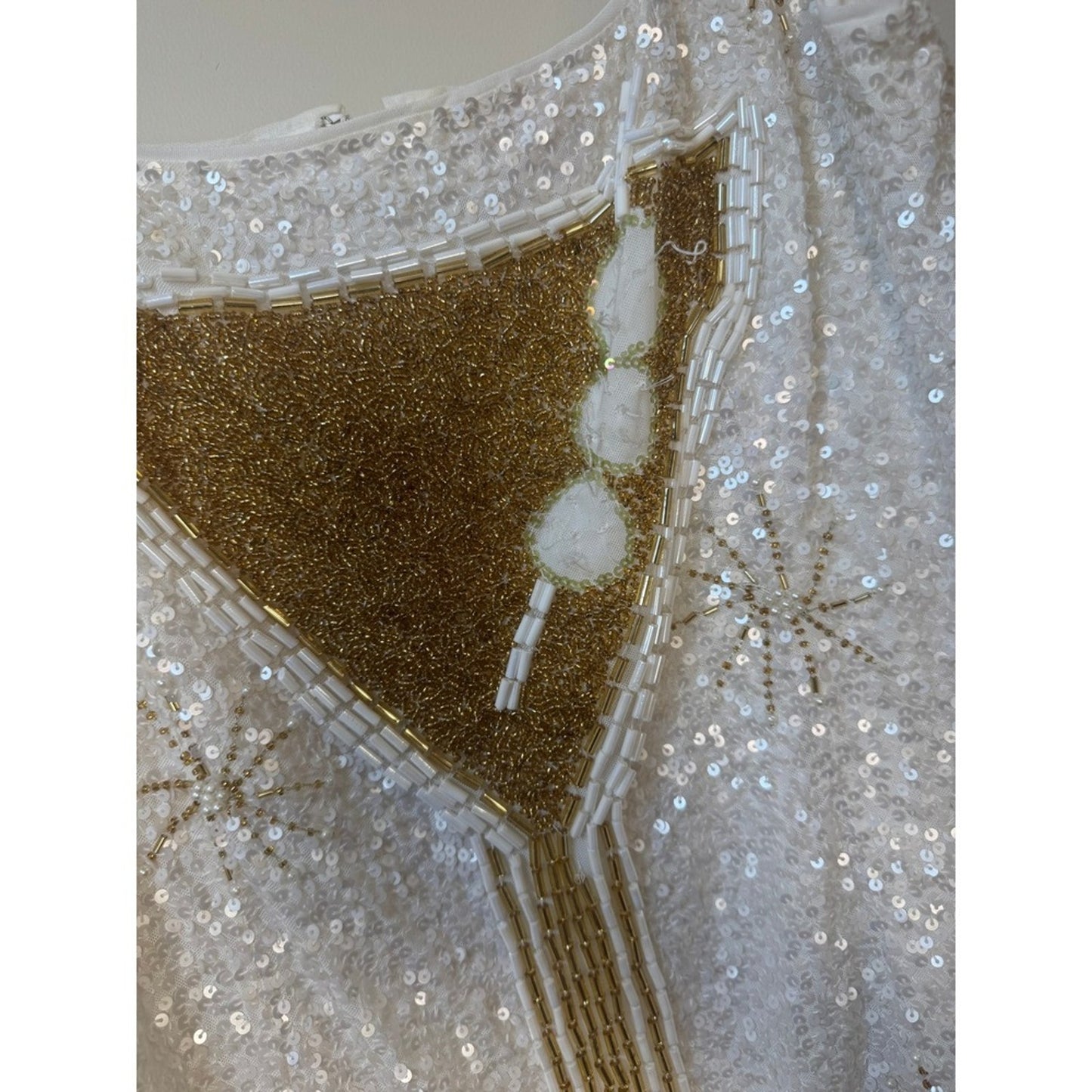 Show Me Your Mumu Martini Mini Dress White Sequin Beaded Cocktail Party Large