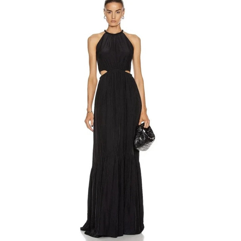 NEW NWT A.L.C Black Libra Maxi Evening Dress Size 10