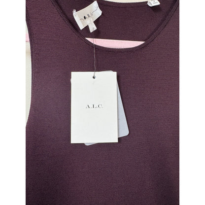 NWT A.L.C. Eloise Bubble Mini Dress in Chocolate Plum Size Small