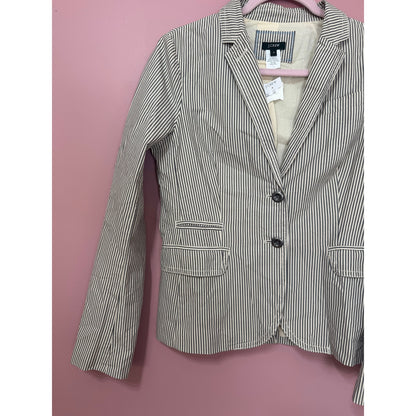 NEW NWT J.Crew 100% Cotton Pin Stripe Button-Front Blazer Size 4