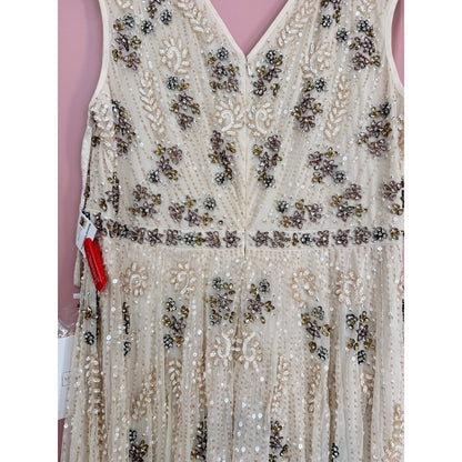 NEW NWT Mac Duggal Cap Sleeve Embellished Dress in Blush STYLE 93575 BLUSH SIZE 18