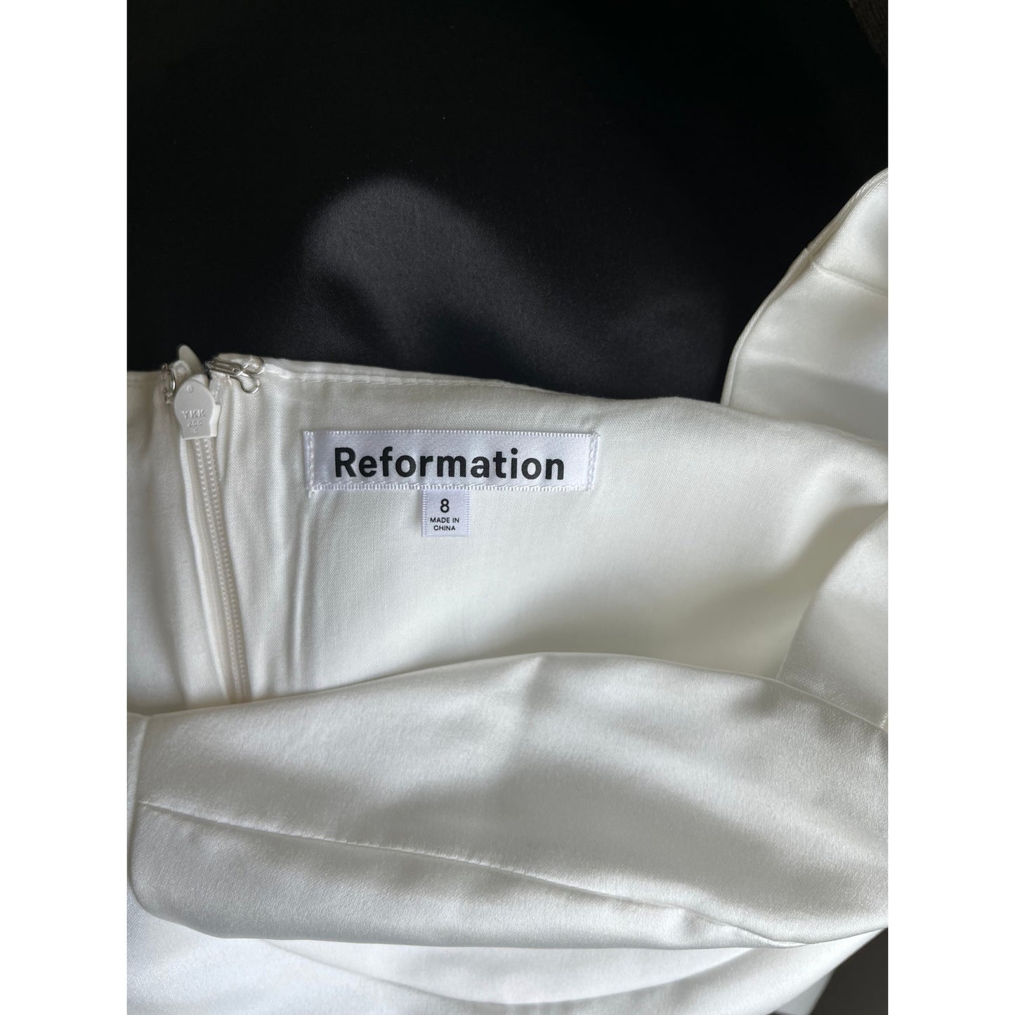 NEW Reformation Willy Maxi Dress White and Black Size 8