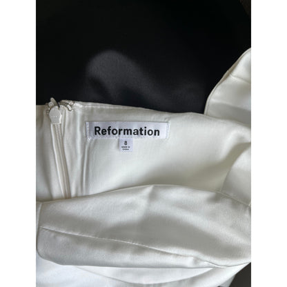 NEW Reformation Willy Maxi Dress White and Black Size 8