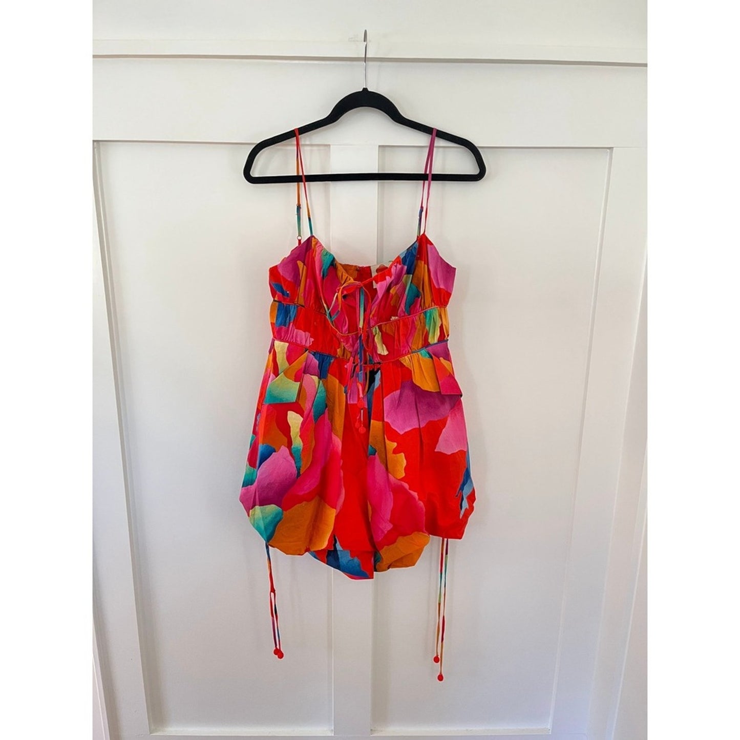FARM Rio Abstract Floral Print Tie Front Romper Size M