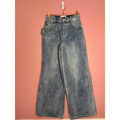 Ronny Kobo Shoshanne Denim Jeans in Blue Size 25 Straight Leg Zip Fly Cotton