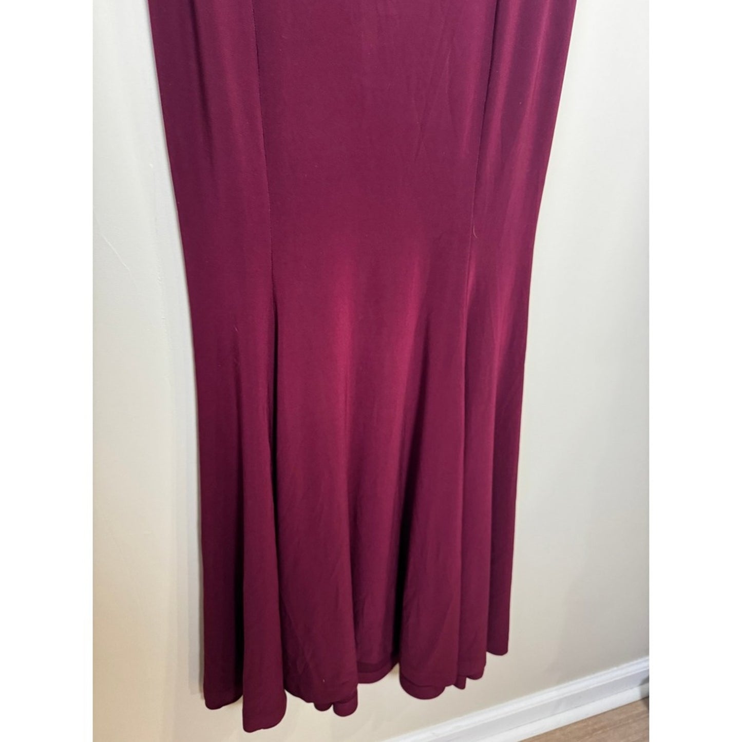 Norma Kamali Strapless Gown Plum Color Fishtail Hem Size L 40
