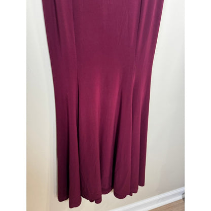 Norma Kamali Strapless Gown Plum Color Fishtail Hem Size L 40