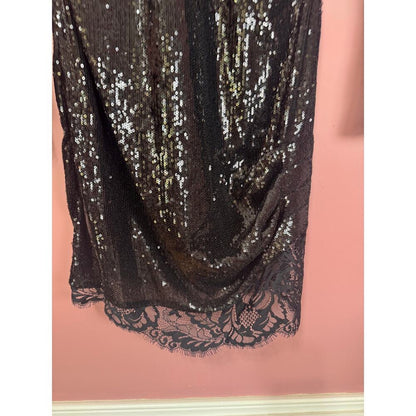 L'Agence Alba Long Sleeve Mini‎ Sequin Dress Black Size 6