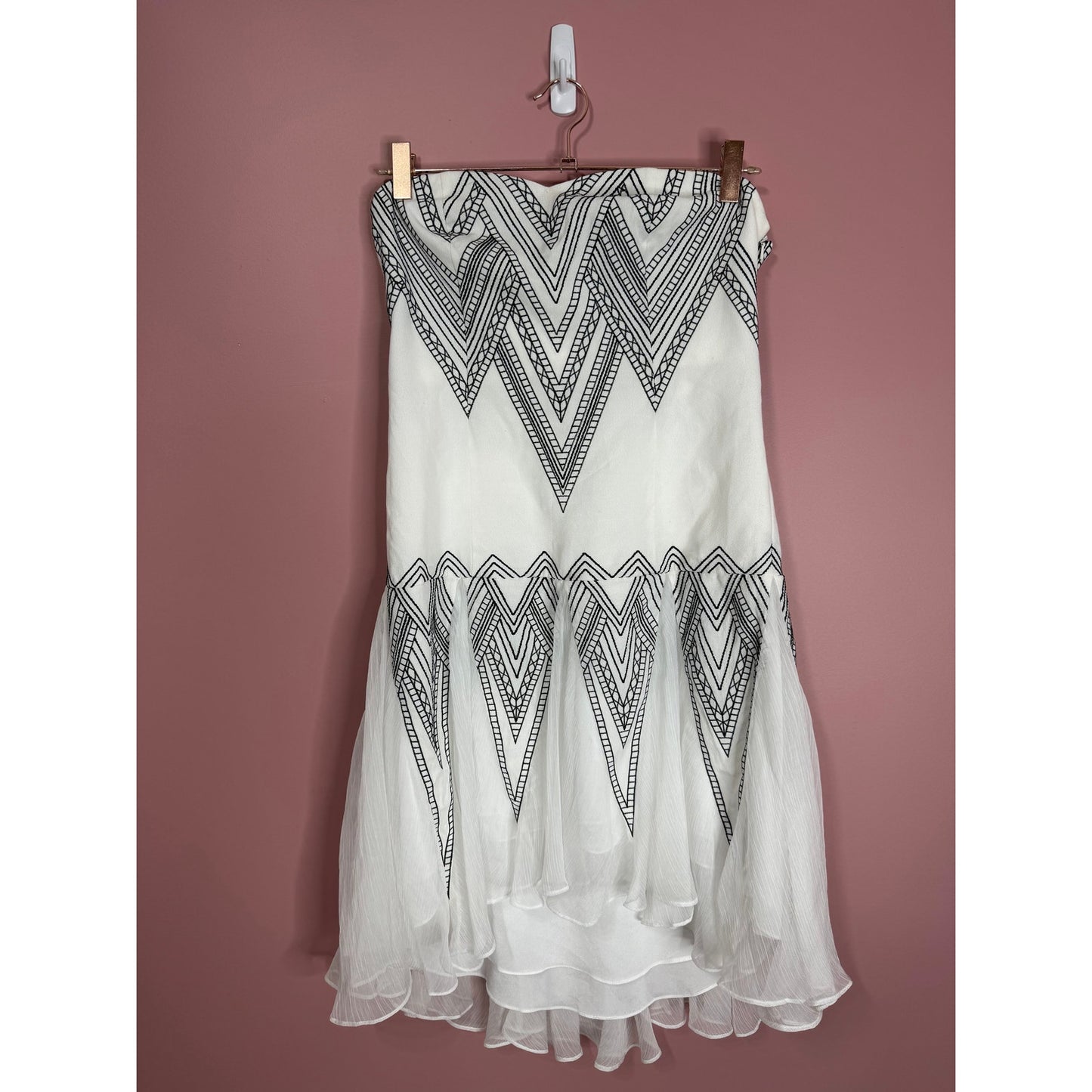 Free People Radiating Angles Mini Dress in White Size 2 Embroidered Strapless