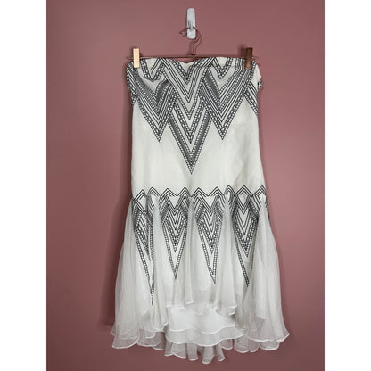 Free People Radiating Angles Mini Dress in White Size 2 Embroidered Strapless