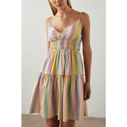 Rails Carmen Mini Dress in Guava Stripe Multi Small Pullover Sleeveless V-Neck