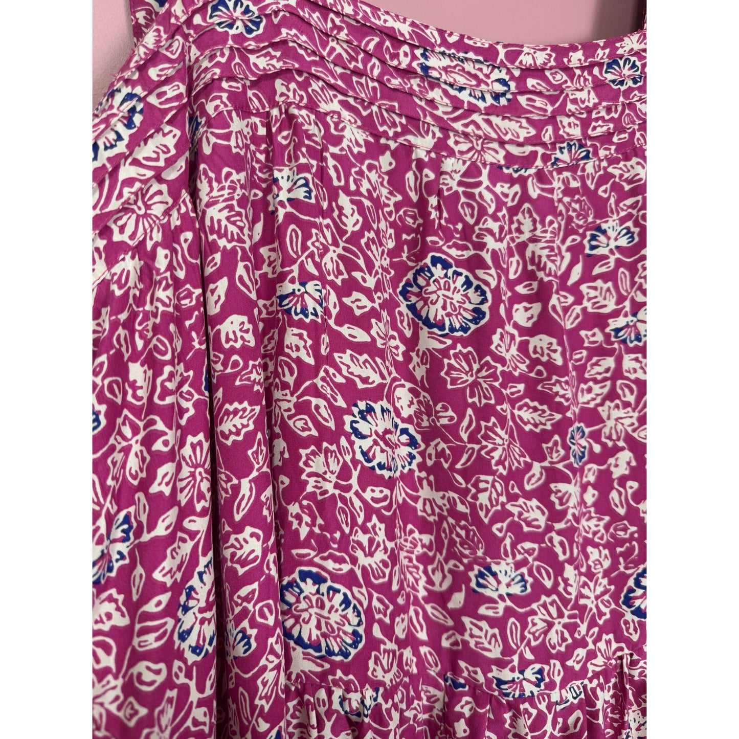 Natalie Martin Jasmine Silk Maxi Dress Pink Combo Size Large