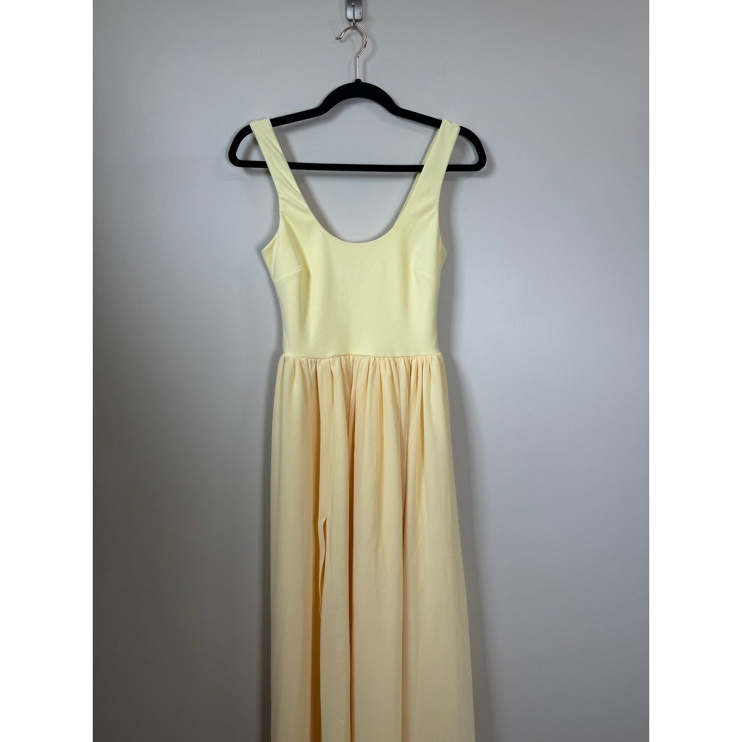 Show Me Your Mumu Yellow Maxi Dress Scoop Neck High Slit Bridesmaid Gown Small