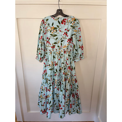 Agua Aguabendita Miel Floral Multi Size Medium Cotton Printed Midi