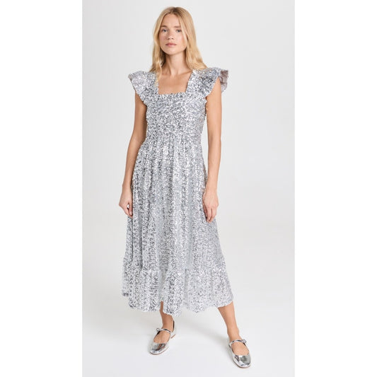 Hill House Home Ellie Nap Dress Silver Sequin Collectors Edition 2023 NWT Medium