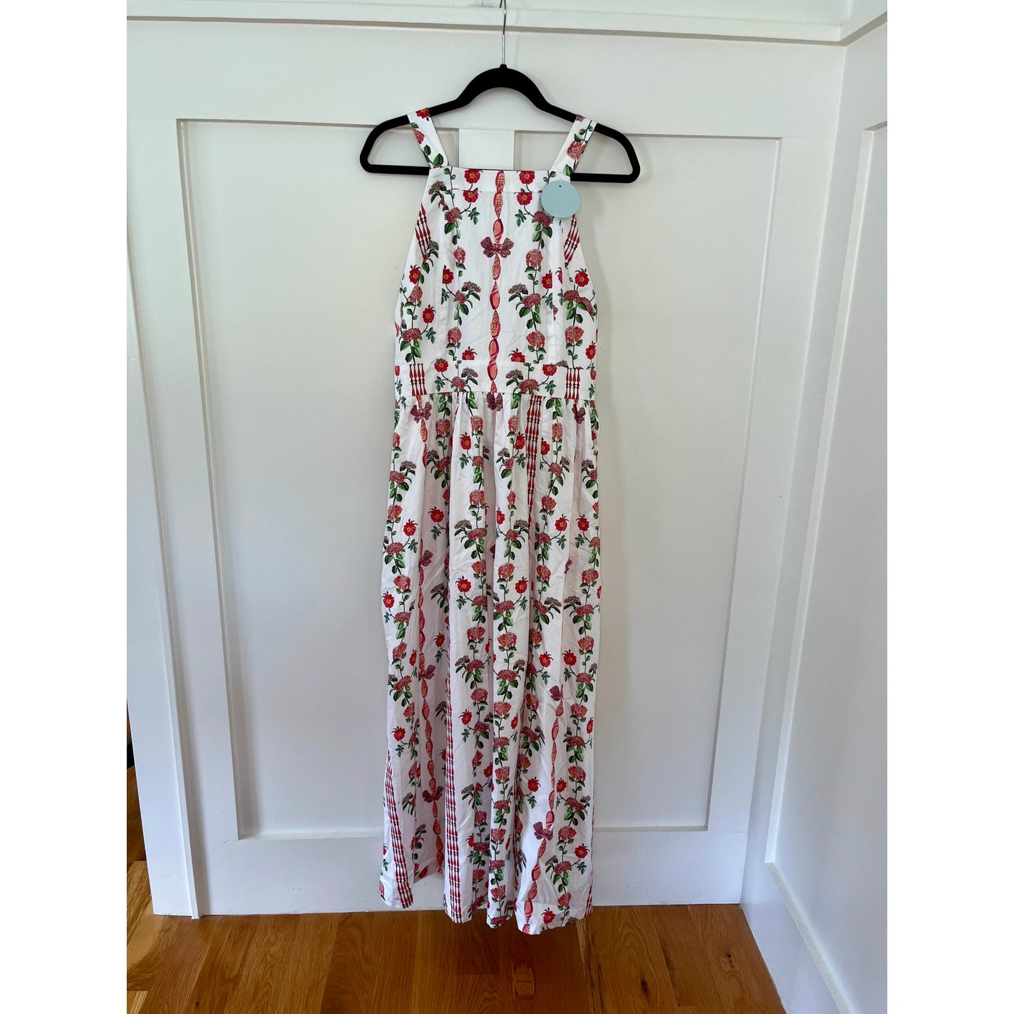 NEW NWT Hill House The Addie Dress Red Shell Vine Stripe Size XL