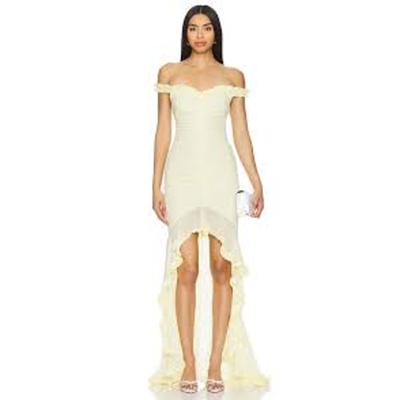 Majorelle Chandra Gown in Butter Yellow Size Small