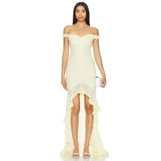 Majorelle Chandra Gown in Butter Yellow Size Small