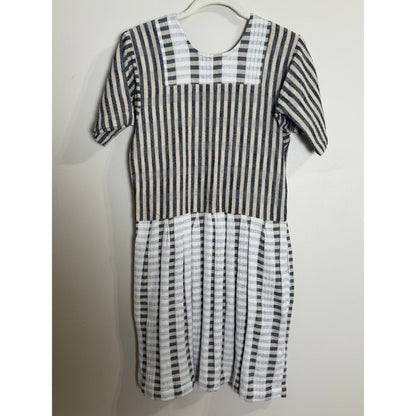 Ace & Jig Mixed Stripe Short Sleeve Mini Dress Blue Cream XS