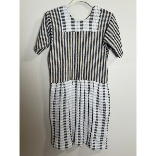 Ace & Jig Mixed Stripe Short Sleeve Mini Dress Blue Cream XS