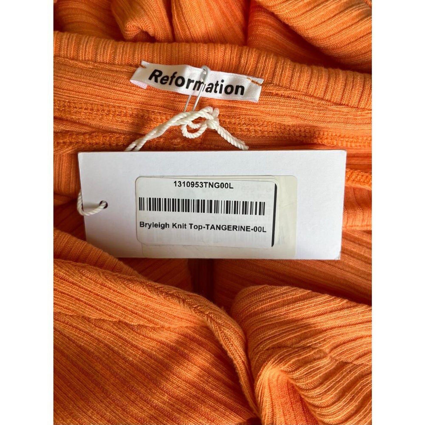NEW NWT Reformation Bryleigh‎ Knit Halter Top Tangerine Size Large
