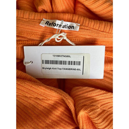 NEW NWT Reformation Bryleigh‎ Knit Halter Top Tangerine Size Large