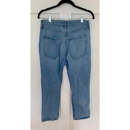 Agolde Riley Straight Crop Jeans in Whiplash Size 30 High Rise Denim Button Fly
