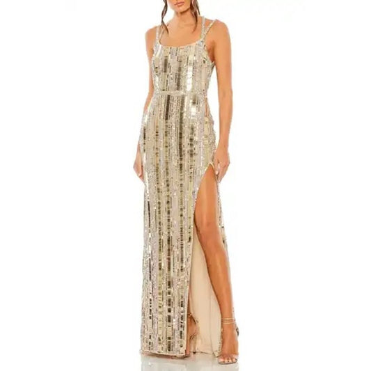 Mac Duggal Beaded Embellished Mirror Gown Size 6 STYLE 38391