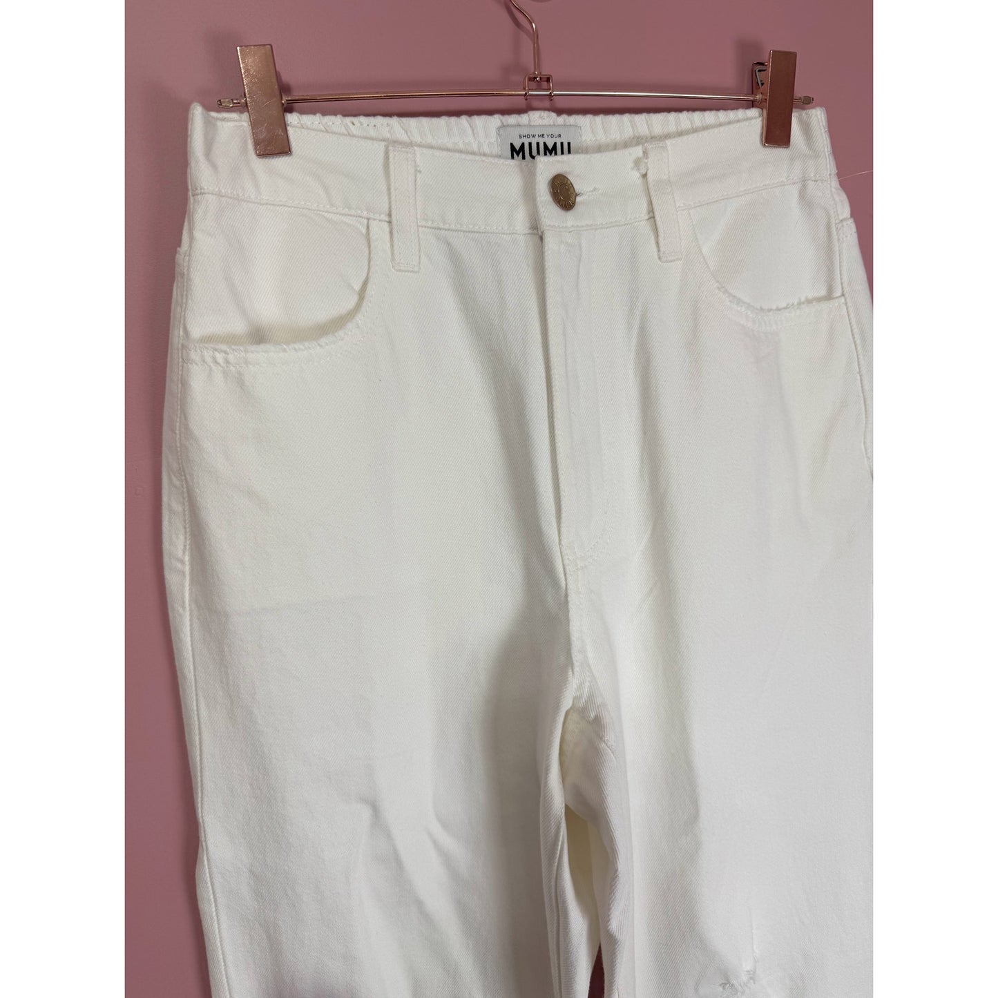 Show Me Your Mumu 90's Straight Jeans in Sea Salt White Size 29