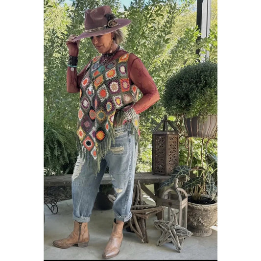 Jaded Gypsy Desert Sunset Poncho Size S/M