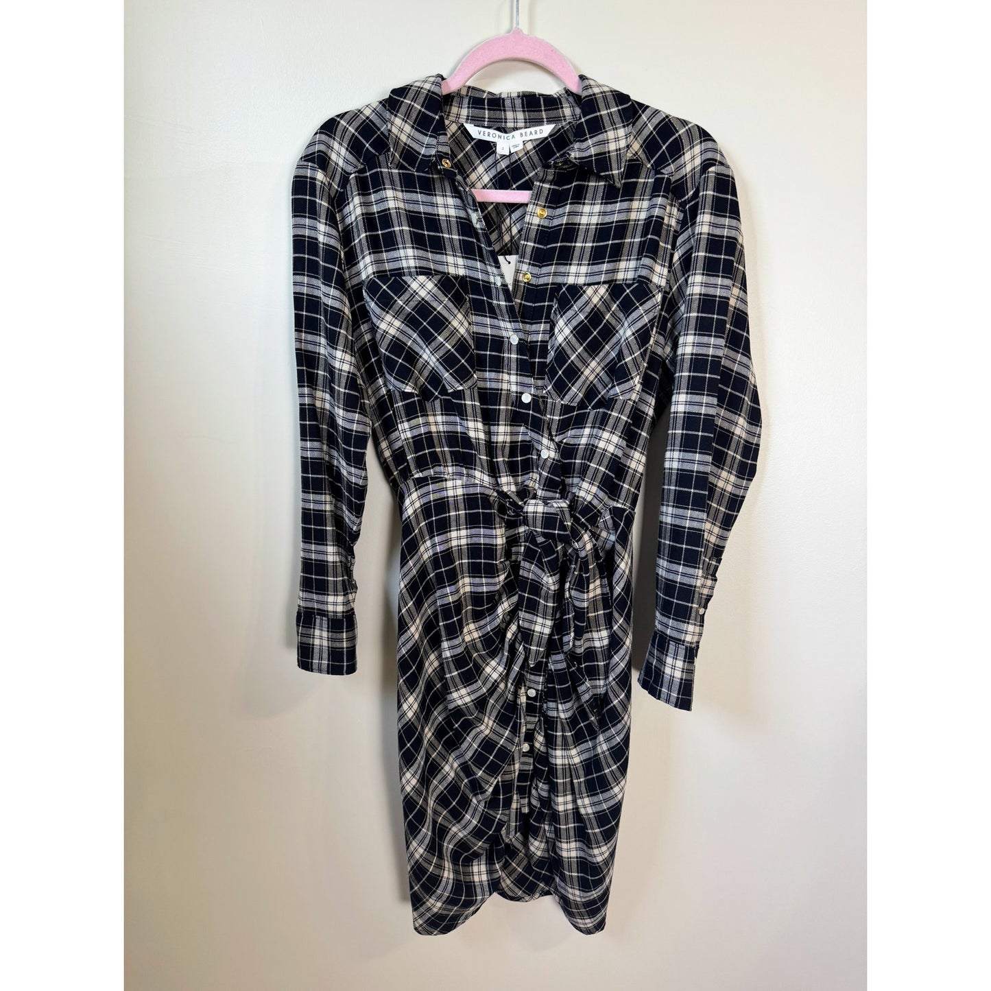 NEW NWT Veronica Beard Sierra Flannel Midi Dress Size 2