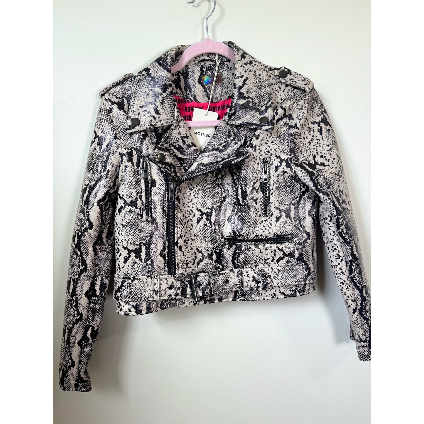 NEW NWT MOTHER Chopper Moto Jacket in Cold Blood Size Small