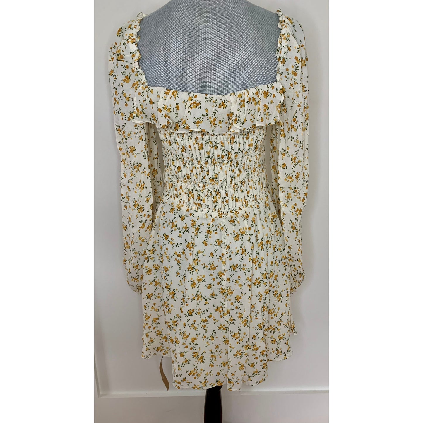 Reformation Morris Mini Dress in Adagio Floral Sz 12 Long Sleeve Pullover Lined