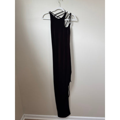 MONSE BROWN VELVET CUT OUT LACE UP DRESS SZ 8