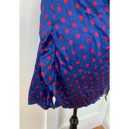 For Love & Lemons Dolores Mini Dress in Blue Size XL Polka Dots Off Shoulder