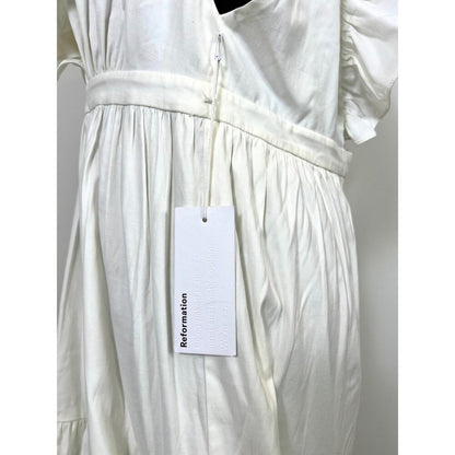 Reformation Fairfield Maxi‎ Dress in White Size 10 Sleeveless V-Neck Stretch