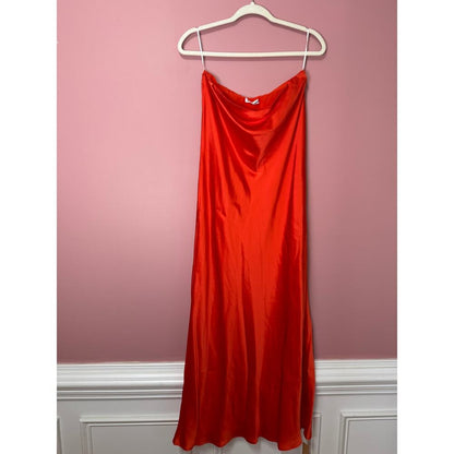Reformation‎ Joana Silk Dress in Red Size Large