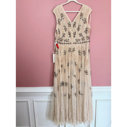 NEW NWT Mac Duggal Cap Sleeve Embellished Dress in Blush STYLE 93575 Size 20