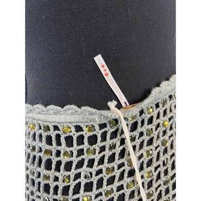 Free‎ People Bali Siren Song Crochet Skirt/Beach Coverup in Slate Small Pull-On