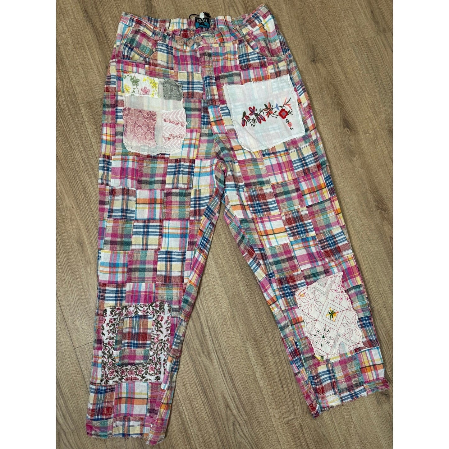 Jaded Gypsy Patchwork Plaid Boho Festival Pants Women's