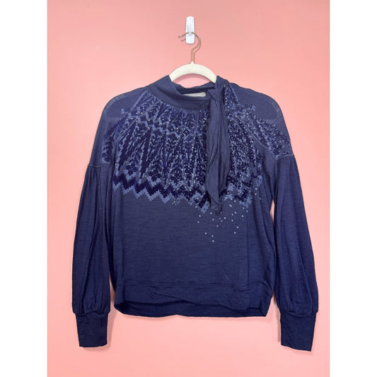 High Knit Keepsake Jersey Wool-blend Long Sleeve Top Size XS