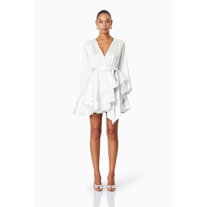 NEW NWT Elliatt Clementine Mini Dress White Long Sleeve Size Medium