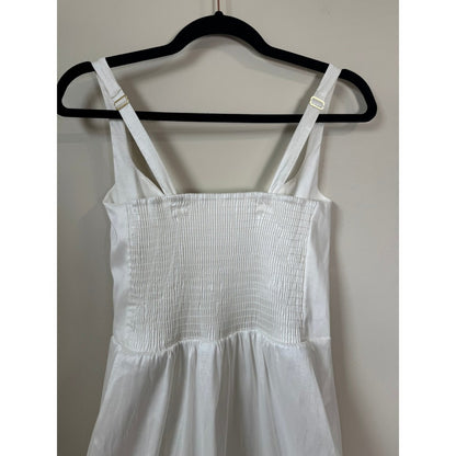Show Me Your Mumu White Taffeta Bubble Hem Midi Dress Bridal Engagement  Dress