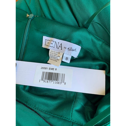 MacDuggal Ieena One Shoulder Jersey Gown in Green Size 8 Maxi Sheath Belted