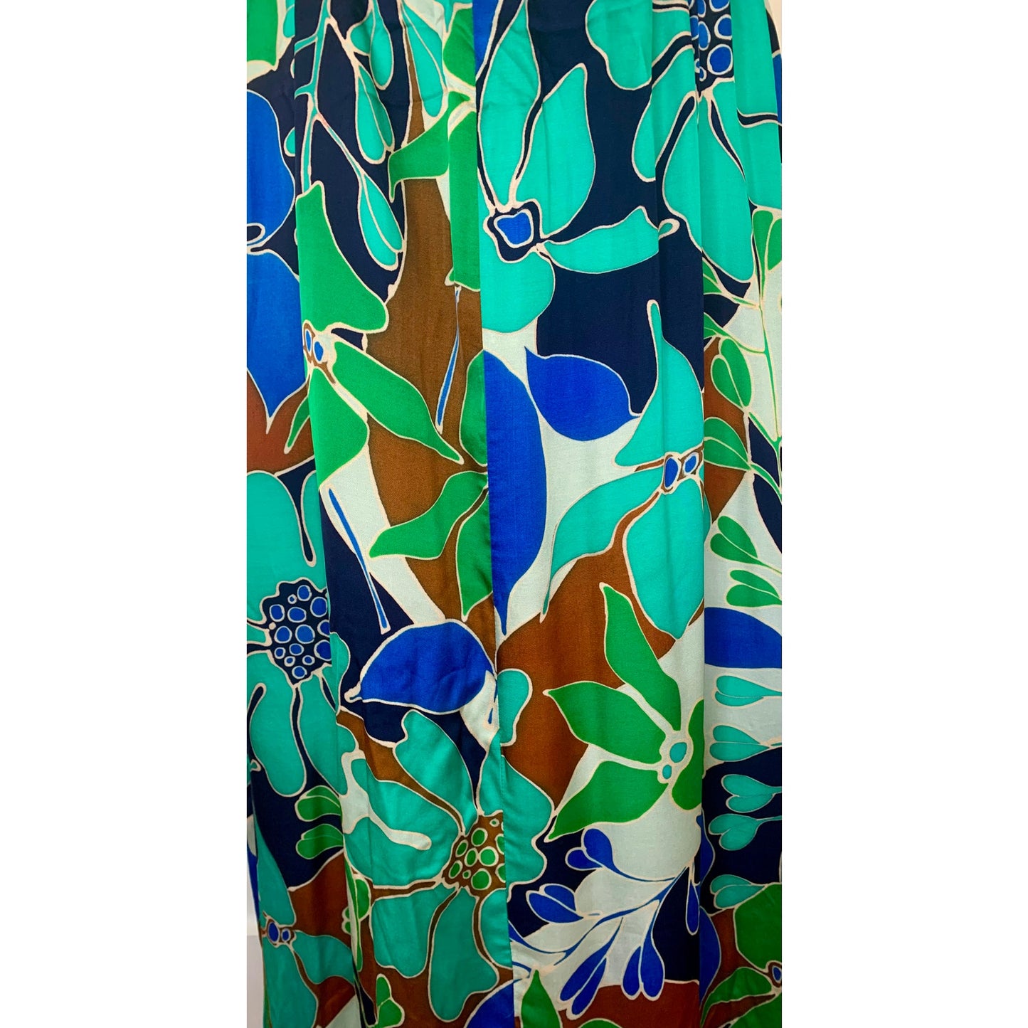 Cult Gaia Theia Dress in Botanic Aqua Silk Voile Sz XL Floral Sleeveless Cutout